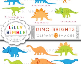 DINOSAUR clipart for boys birthdays invites cards scrapbooking trex digital Download
