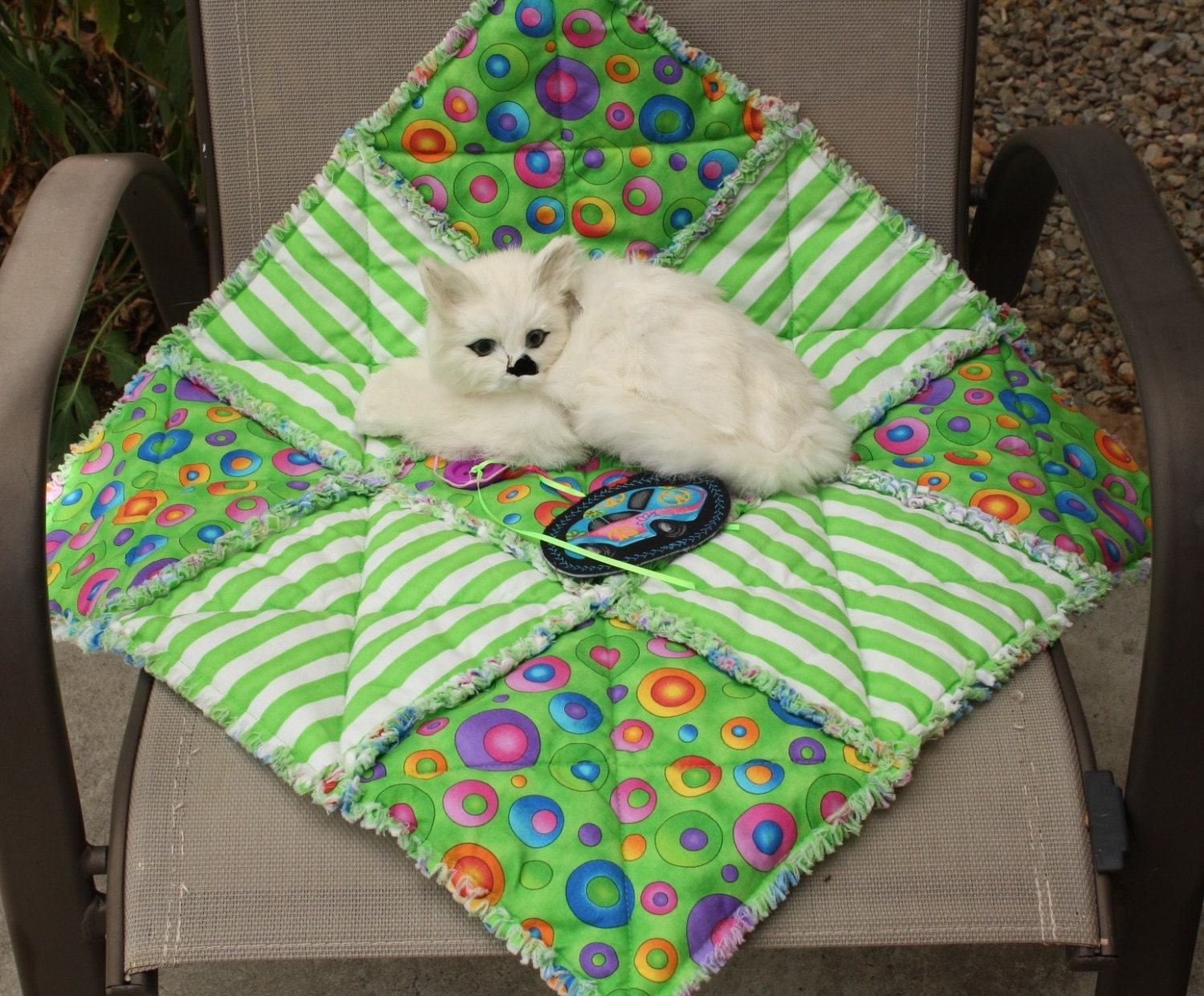 Green Cat Blanket Cat Quilt Cat Accessories Small Dog