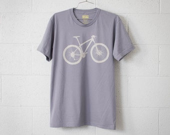MOUNTAIN BIKE XL mens tshirt stone bicycle on slate Extra Large