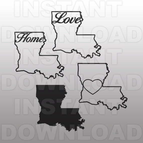 Louisiana Home SVG File-Cutting Template-Vector Clip Art for