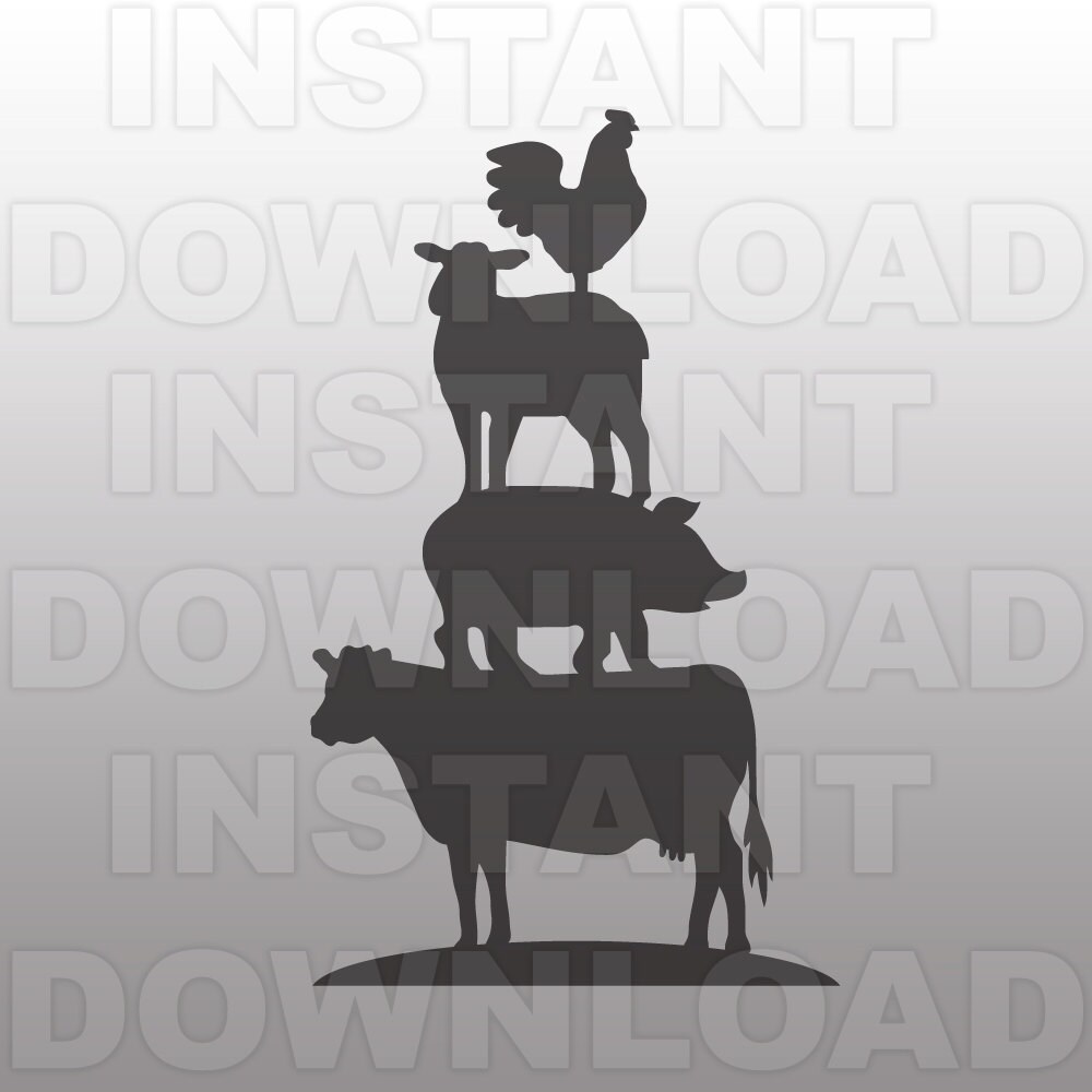 Download Farm Animals SVG File Cutting Template-Vector Clip Art for