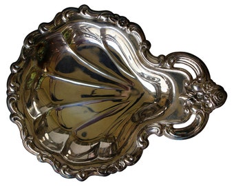 Ornate Silver Plate Shell Dish