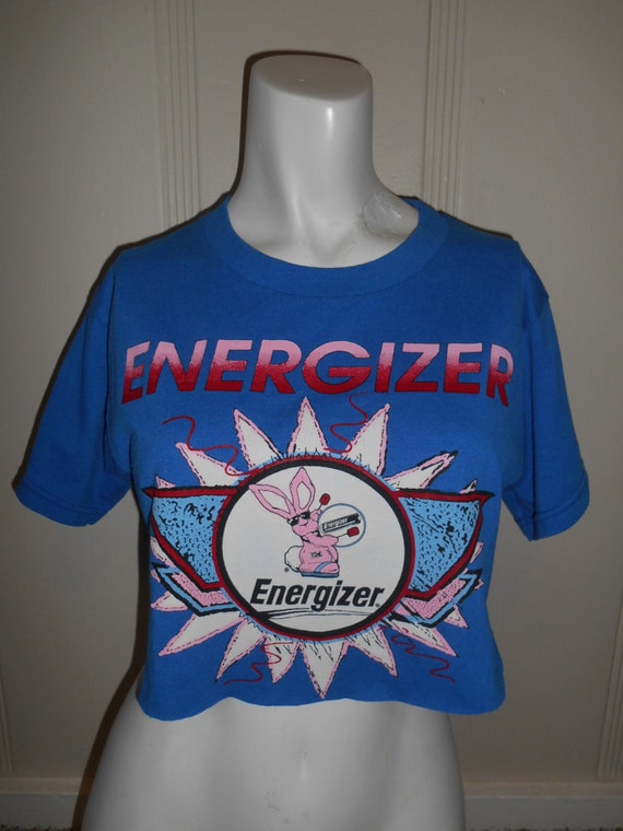 Items similar to Vintage ENERGIZER BUNNY cutoff altered crop top half