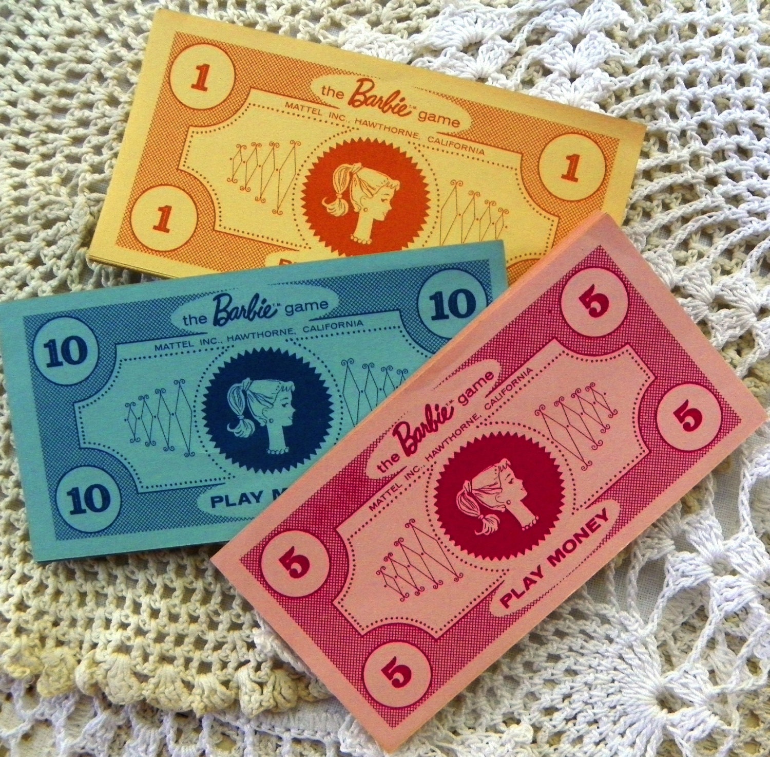 1960 vintage barbie doll play moneypinkblueyellow76