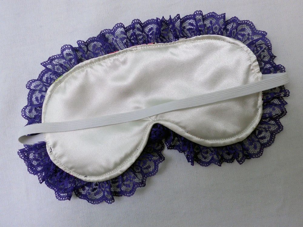 Satin Lined Sleep Mask Retro Rockabilly by GildedXRoseXStudio