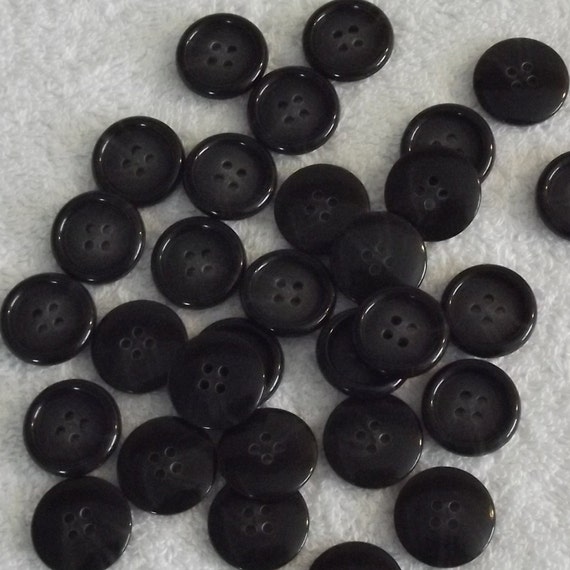 Black buttons 20mm x 4