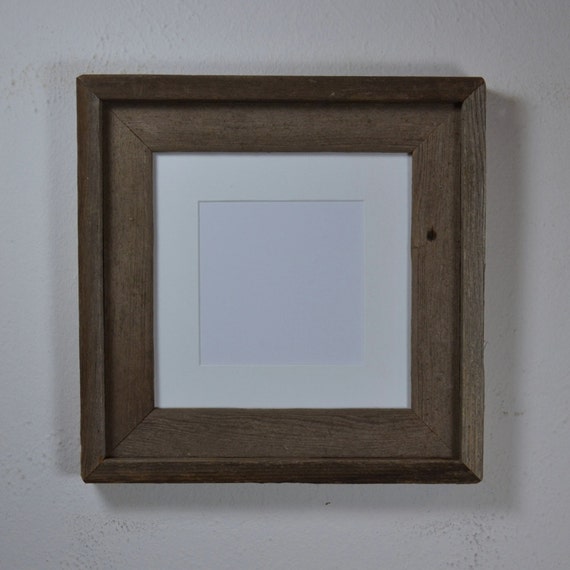 Upcycled wood frame 8x8 with mat for 5x5 or 6x6