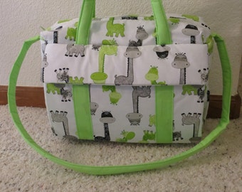 Giraffe diaper Bag w/change pad by EMIJANE Free embroidered name