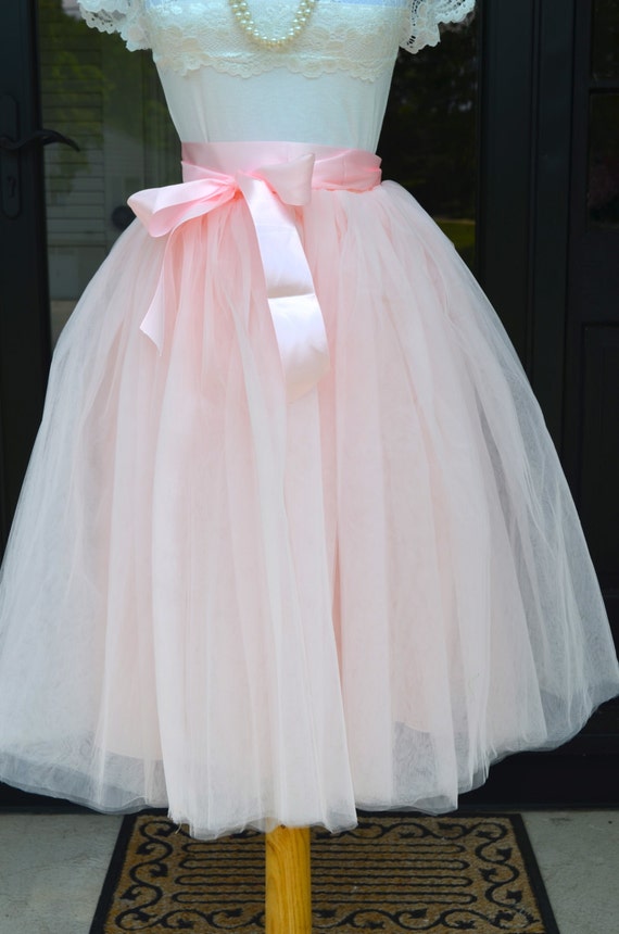 pink tutu midi skirt