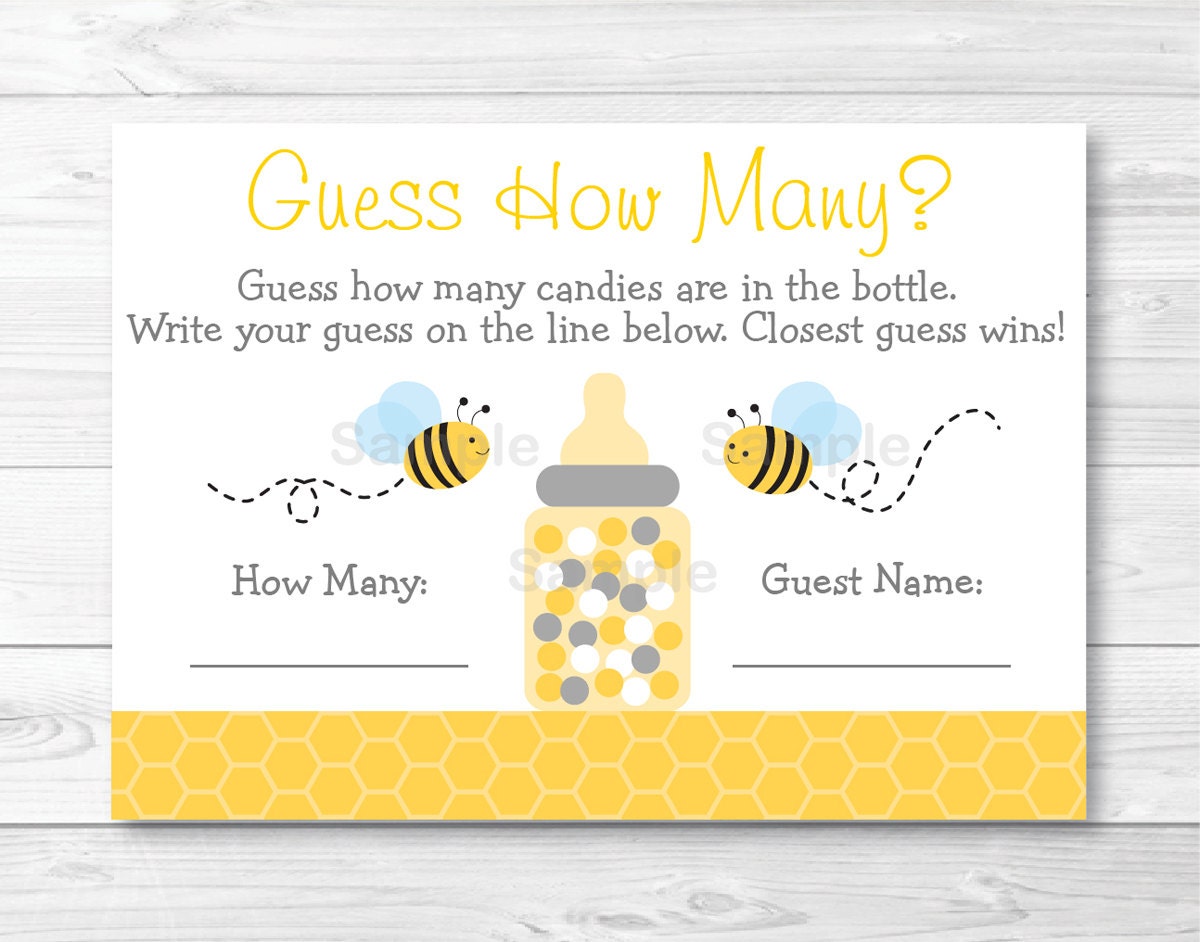 Bumble Bee Guess How Many Game / Bumble Bee Baby Shower