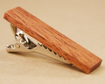 Skinny Tie Clip: African Mahogany tie clip - Free Engraving Available!