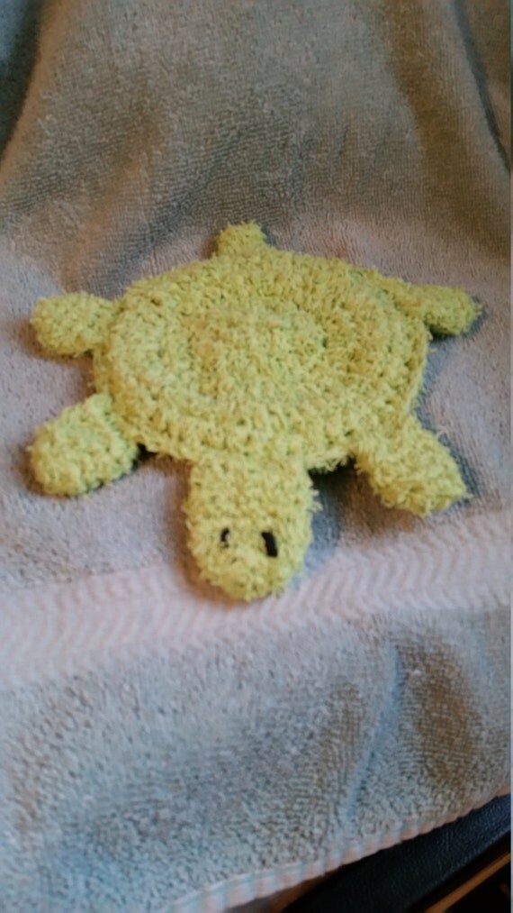 Turtle Crocheted Kids Bath Mitt Turtle Kids Washcloth