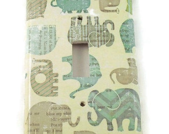 Nursery Wall Decor Light Switch Cover Switch Plate Switchplate in Blue Ellie (127S)