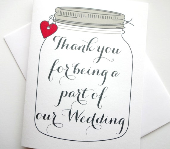 Wedding Party Thank You Card Thank You for being a Part of