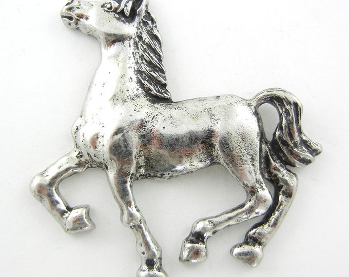 Antique Silver-tone Horse Pendant