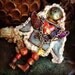 Cyrenna the Cyclops Mended Heart Assemblage Art Doll OOAK Red Blue Green
