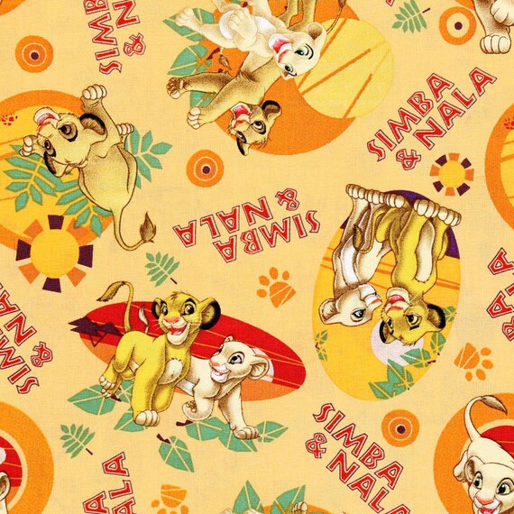 Disney's The Lion King Simba and Nala Fabric By The Yard