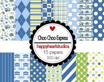 Digital Scrapbook ChooChooExpress -INSTANT DOWNLOAD