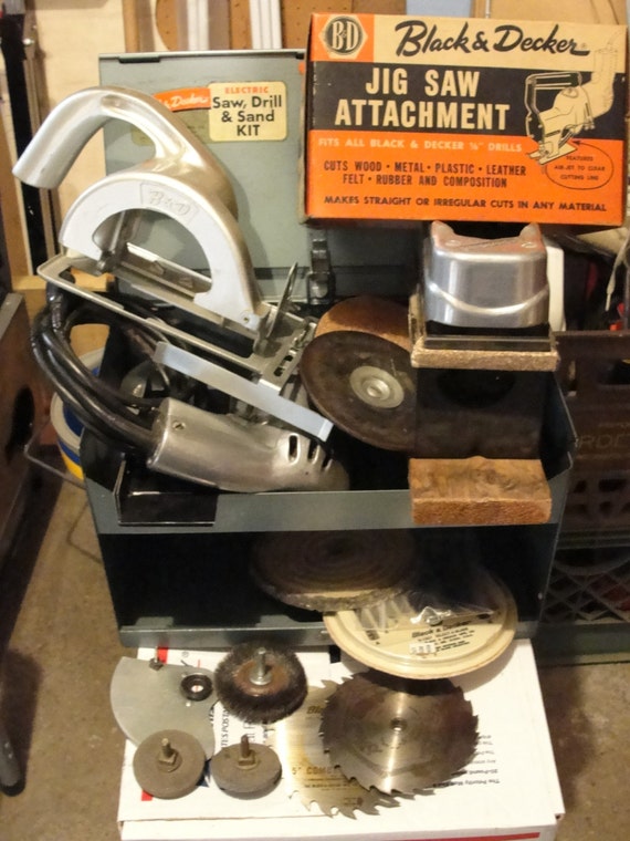 Vintage Black and Decker Saw Drill & Sand Kit plus by marci922