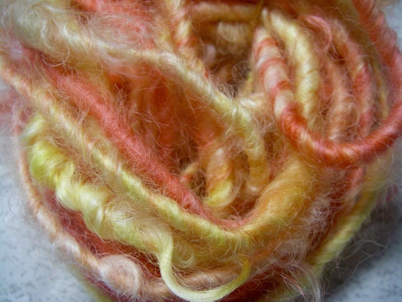 Handspun Soft Curly Worsted Weight Leicester Longwool Wool Art