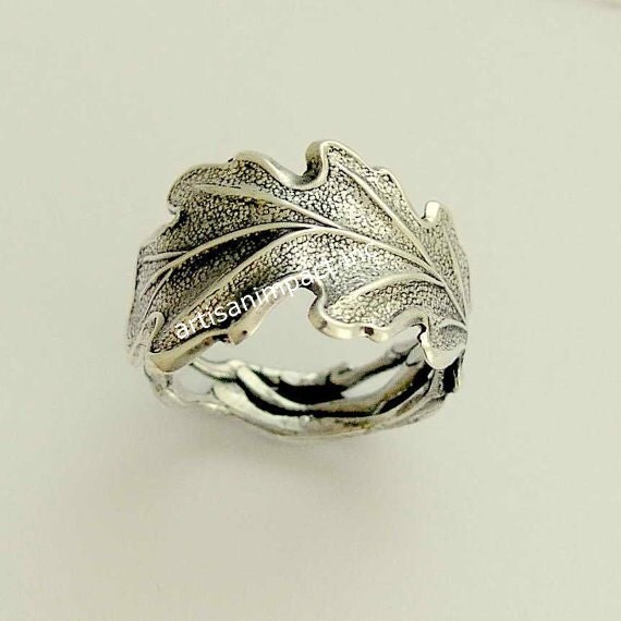 Sterling silver ring silver ring leaf ring by silvercrush on Etsy