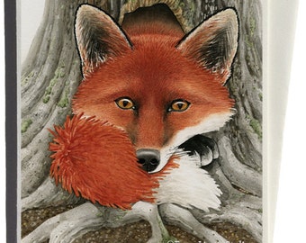 Fox Hole Greeting Card by Tracy Lizotte