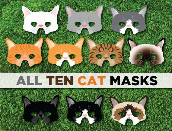 All 10 Cat Mask Designs 50% OFF Printable Cat by theRasilisk