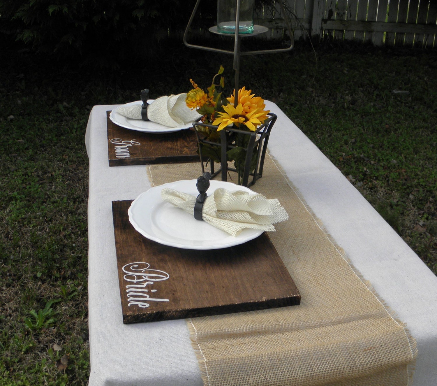 Wood placemats / personalized wedding placemat / by steponitart