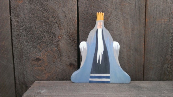 king winter / waldorf handcarved wooden figure / elsa beskow miniature doll / nature table