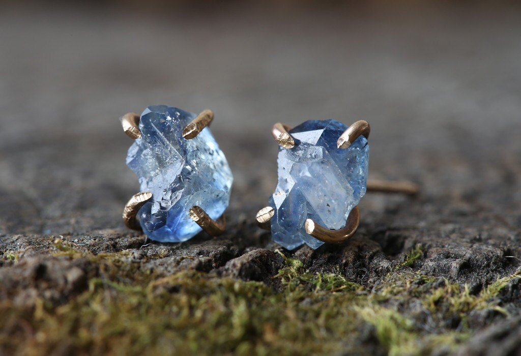 Raw sapphire earrings Clearance