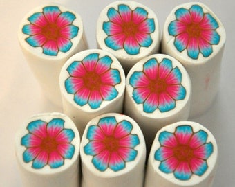 Fimo polymer clay millefiori flower cane nail art by orly