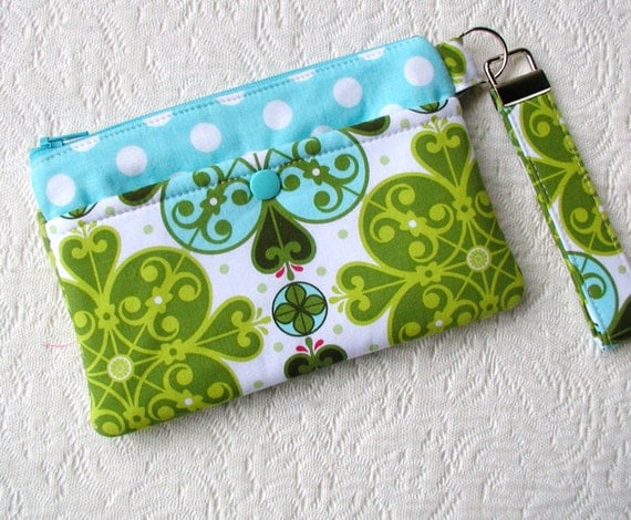 Zippered Wristlet w Snap Front Pocket... Gothic by Hot4Handbags