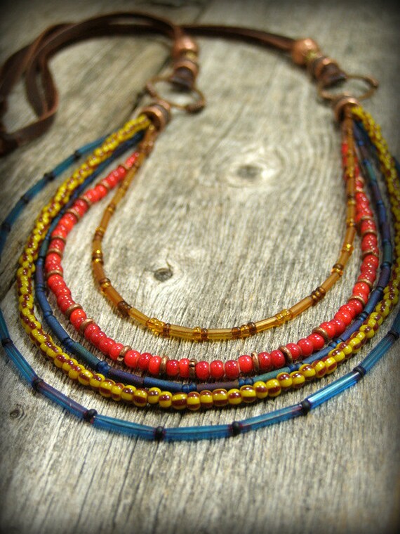Bohemian Style Resin Bead Necklace