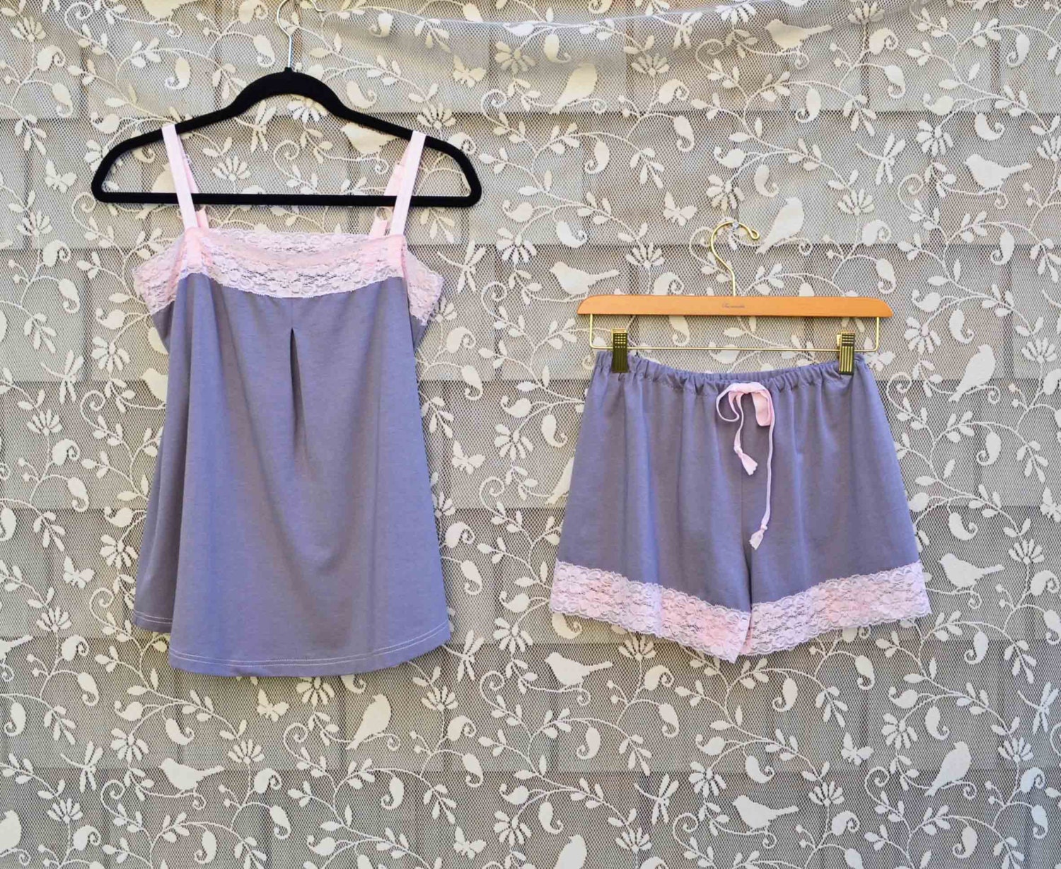 Organic Cotton Bamboo Sleepwear Set Camisole Shorts Pajamas