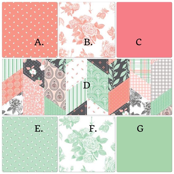 shabby chic crib bedding set coral mint and by shabby chic crib bedding set coral mint and by