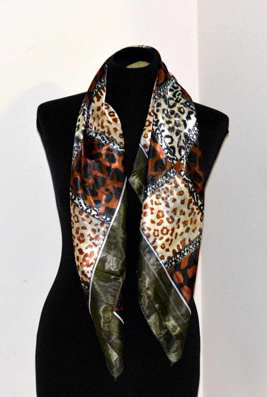 Animal Print scarf/Square scarf/handkerchief by TopsyCurvyDesigns