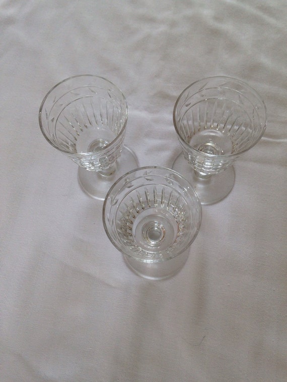 Crystal Aperitif Glasses Set of 3 by graceaberdean on Etsy