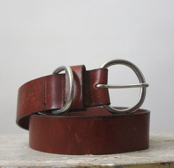 vintage distressed leather belt