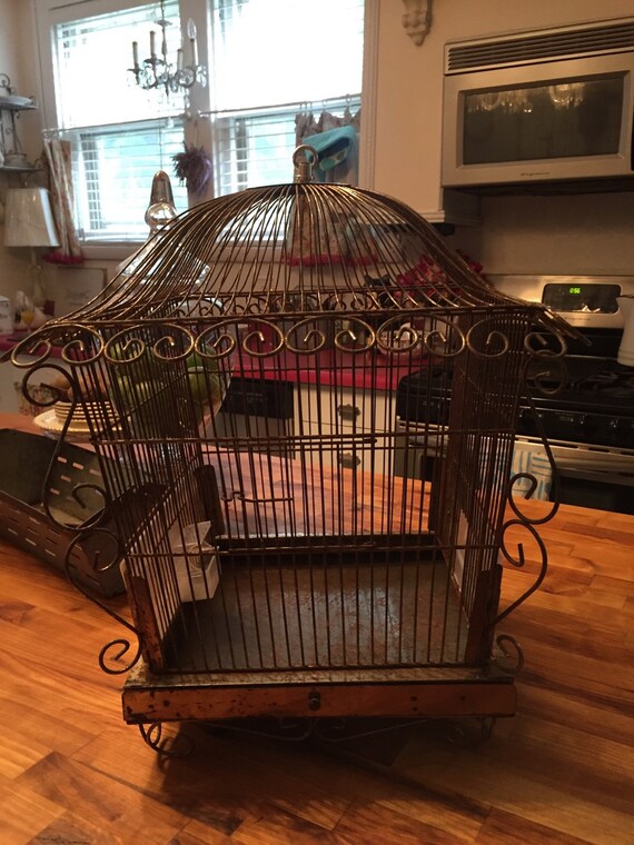 Vintage Gold Bird Cage by redposie on Etsy