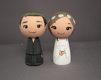 Hippie Bohemian Wiccan Wedding Cake Toppers