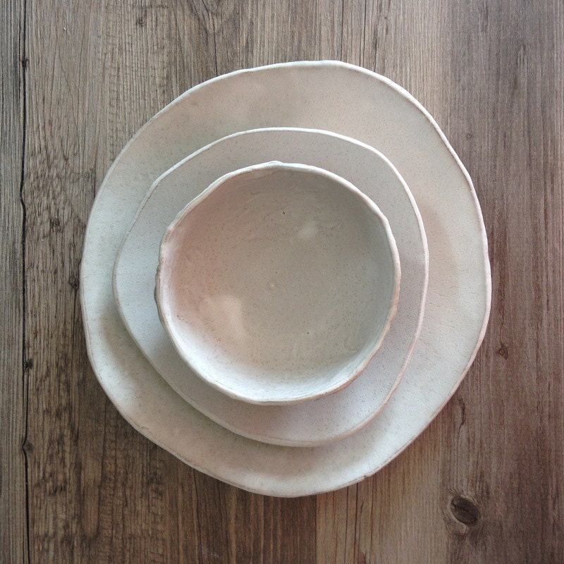Ceramic Dinnerware Set Handmade Ceramics White Dinnerware
