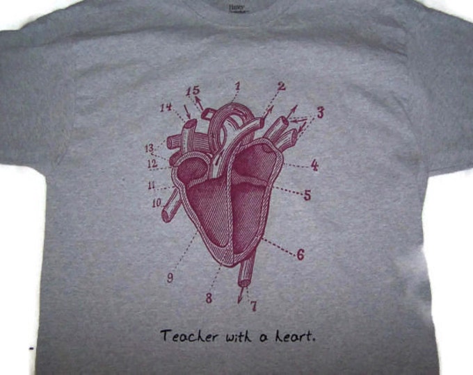 A teacher with a Heart t-shirt