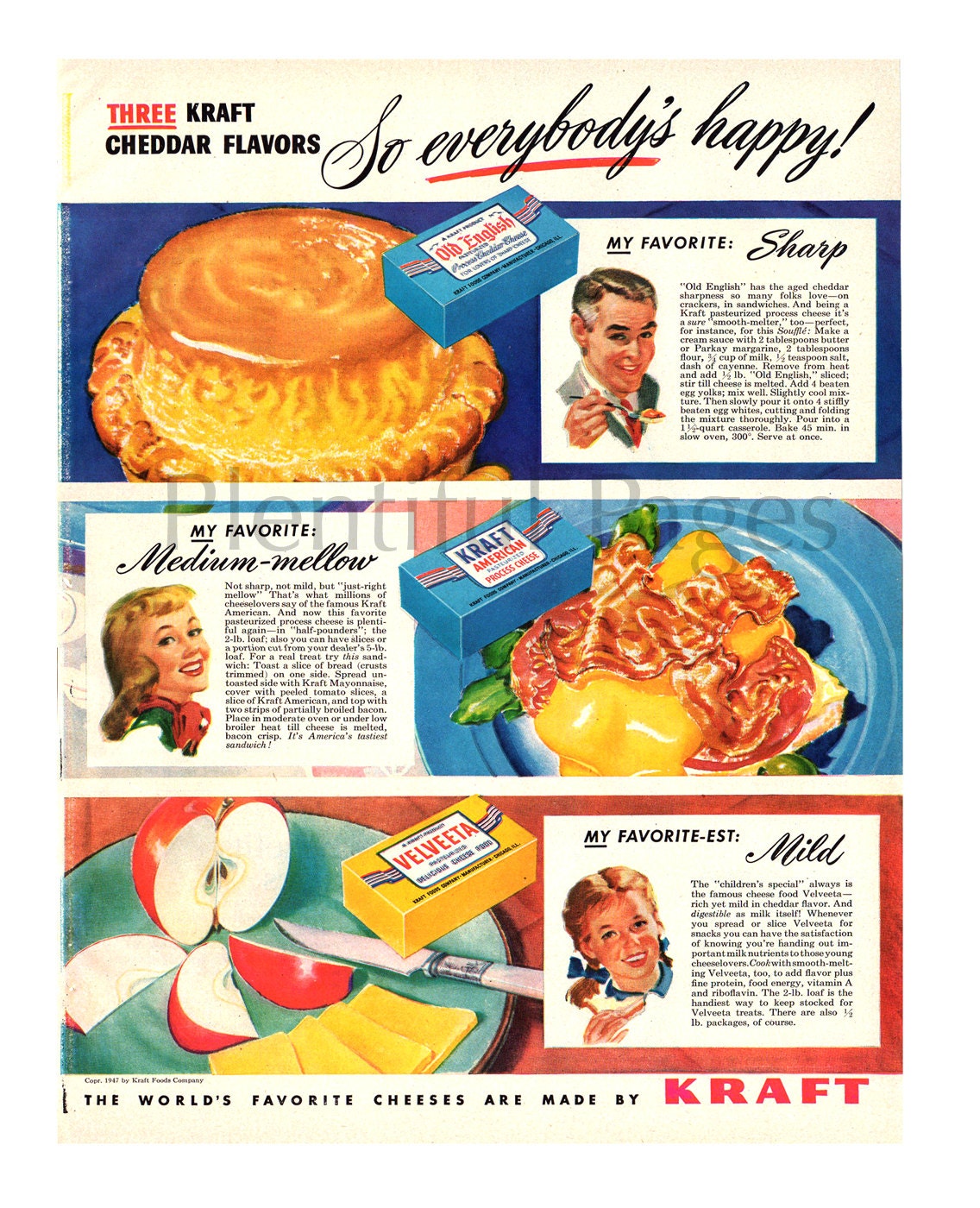 1947 Kraft Cheese Vintage Ad 1940 S Cooking Vintage 1947 Kraft Cheese Vintage Ad 1940 S Cooking Vintage