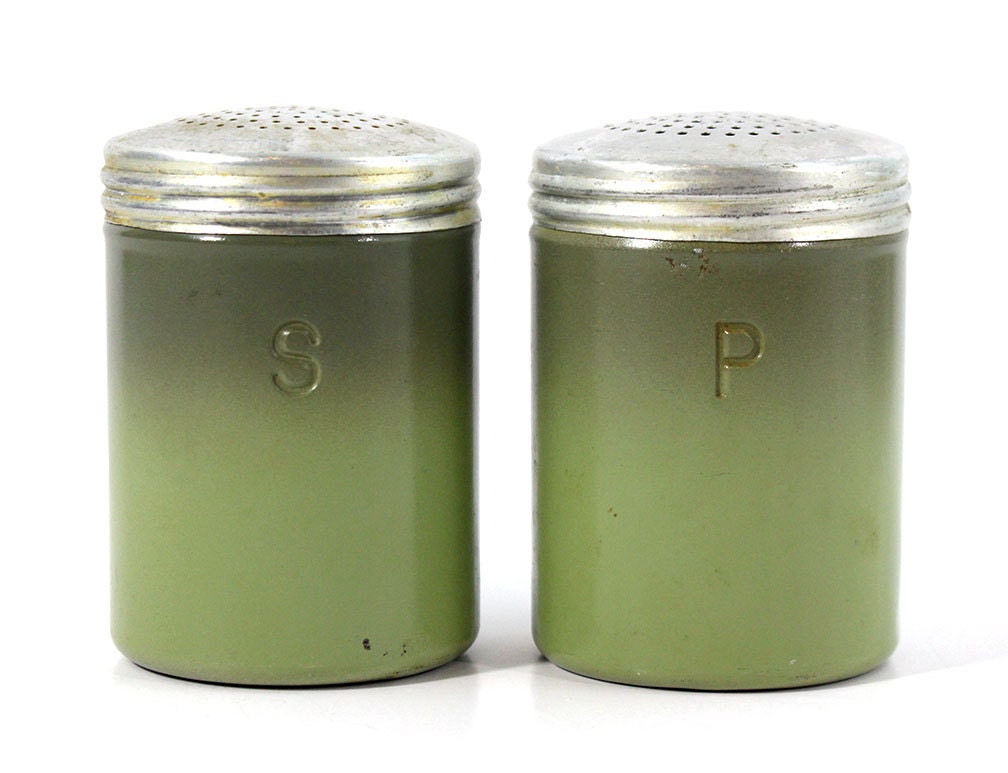 Vintage Tin Salt and Pepper Shakers