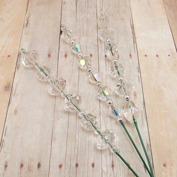 Beaded Plant Sticks Stakes Picks Set of 3 by DeederTheBeader