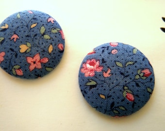 Fabric Covered Button Earrings