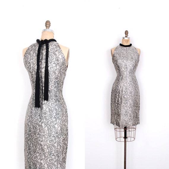 Vintage 1960s Dress / 60s Lilli Diamond Metallic Cocktail