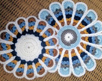 Crochet Potholders, Crochet Flower Potholder, German Topflappen Potholder, Crochet Potholder, Potholder, Trivet, Topflappen, Kitchen
