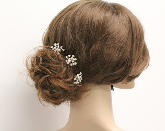 Pearl hair pins,Bridesmaid hair accessories,Flower girl hair pins,Wedding hair pins,Bridal hair pins,Wedding hair piece,Rhinestone hair pins