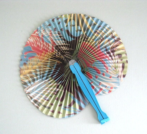 Tropical Party  Fan  Favors  Luau Party  Decor 4 Paper Fans 